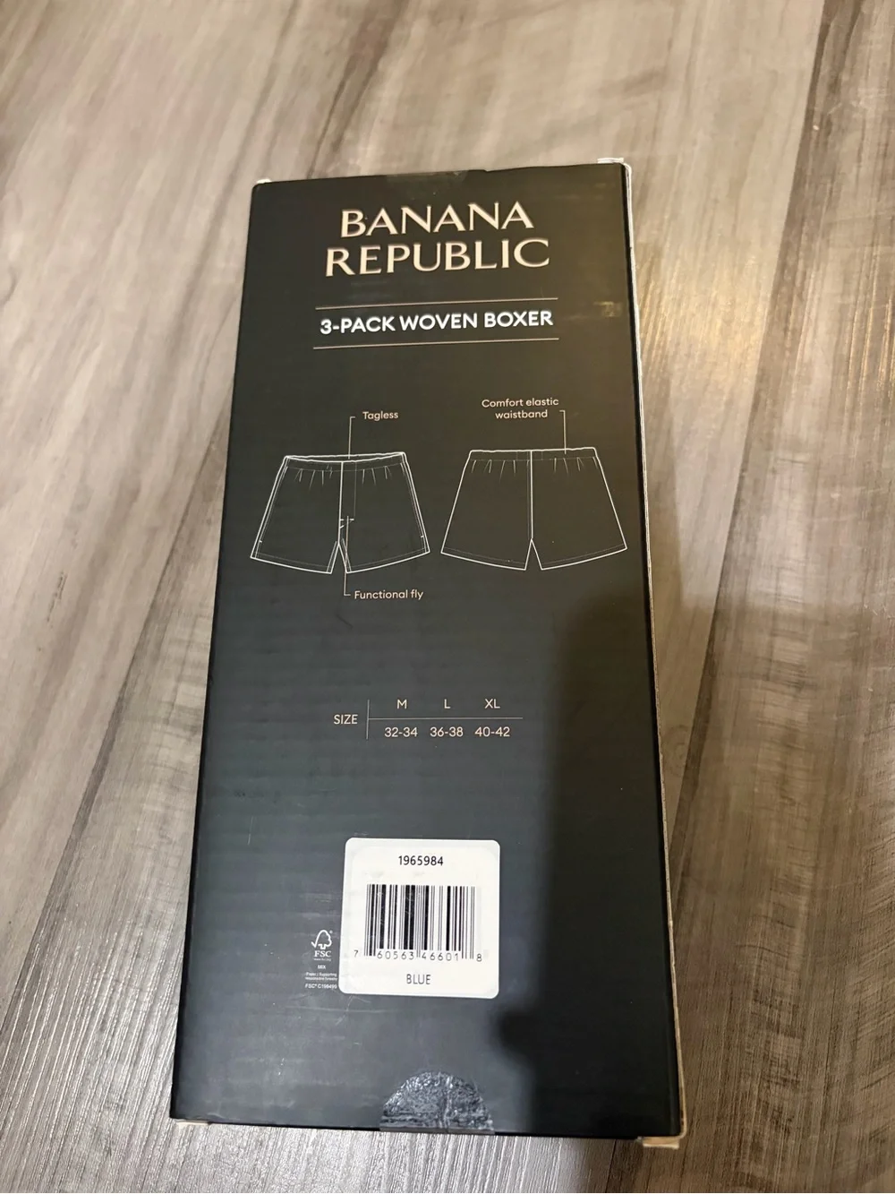 Banana Republic Men’s Blue 3-Pack Woven Boxers